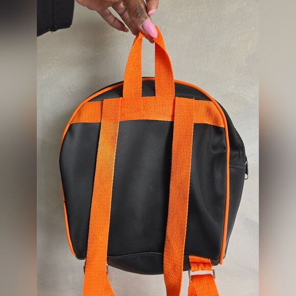 Vintage Tweety Bird Backpack Purse Neon Orange Black Bowler Round 1998 Looney main image 8